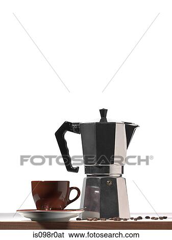 A french press and coffee cup View Large Photo Image Stock Photograph - A french press and coffee cup. Fotosearch