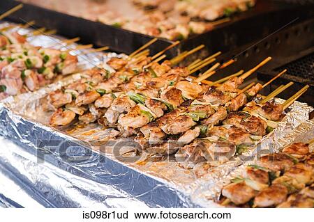 Chicken yakitori View Large Photo Image Stock Image - Chicken yakitori. Fotosearch