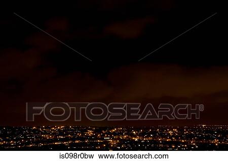 Stock Photo - Cityscape at night. Fotosearch