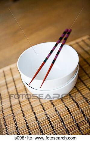 Stock Image - Dishes and chopsticks. Fotosearch