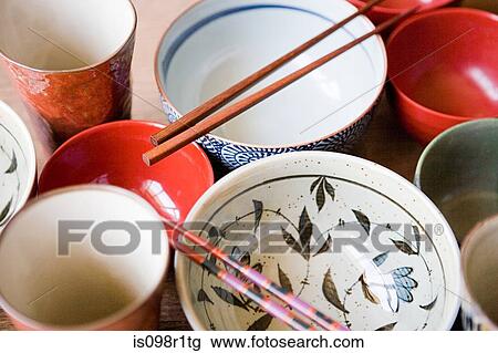 Dishes and chopsticks View Large Photo Image Stock Image - Dishes and chopsticks. Fotosearch