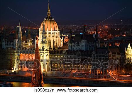 Hungarian parliament building and river danube View Large Photo Image Picture - Hungarian parliament building and river danube. Fotosearch