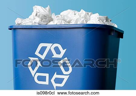 Paper in a recycling bin View Large Photo Image Stock Image - Paper in a recycling bin. Fotosearch