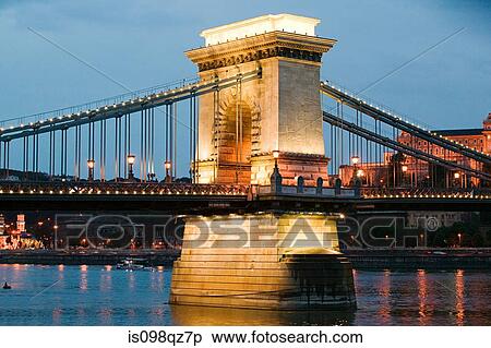 Szechenyi chain bridge budapest View Large Photo Image Stock Photography - Szechenyi chain bridge budapest. Fotosearch