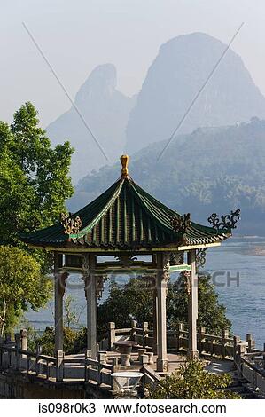 Temple and li river in yangshuo View Large Photo Image Stock Image - Temple and li river in yangshuo. Fotosearch
