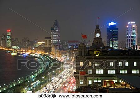 Stock Image - The bund shanghai at night. Fotosearch