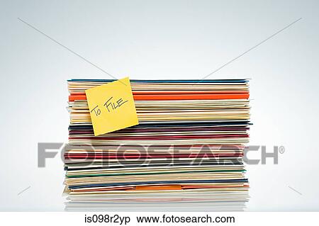 Adhesive note on files View Large Photo Image Stock Photography - Adhesive note on files. Fotosearch