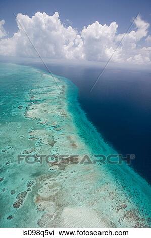 Aerial view of barrier reef. View Large Photo Image Stock Image - Aerial view of barrier reef.. Fotosearch