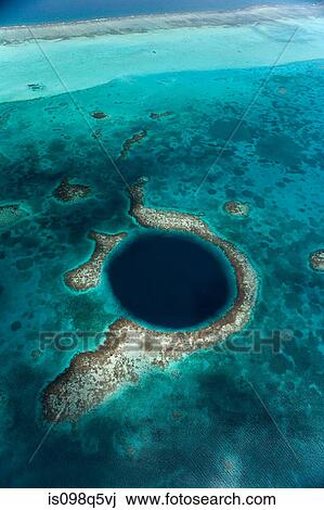 Stock Image - Aerial view of barrier reef.. Fotosearch