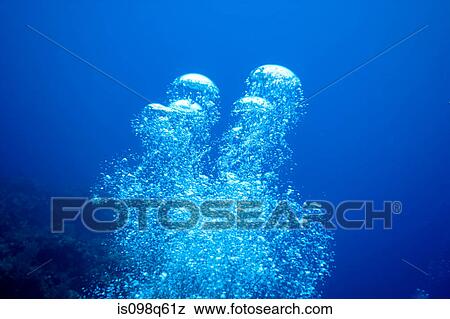 Stock Photo - Air bubbles from diver.. Fotosearch