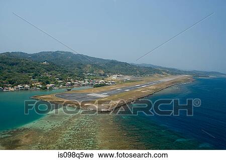 Stock Image - Airstrip in Roatan, Honduras.. Fotosearch