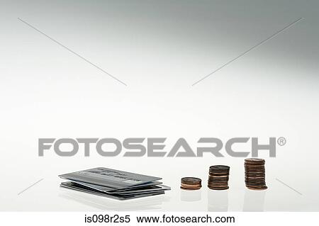 Coins and credit card View Large Photo Image Stock Photography - Coins and credit card. Fotosearch