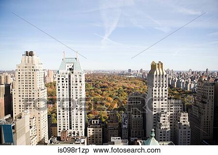 Elevated view of central park View Large Photo Image Stock Photography - Elevated view of central park. Fotosearch