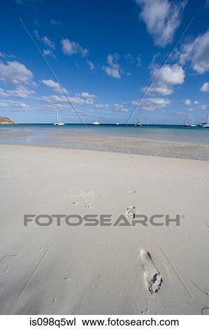 Footprints on sand beach. View Large Photo Image Stock Image - Footprints on sand beach.. Fotosearch