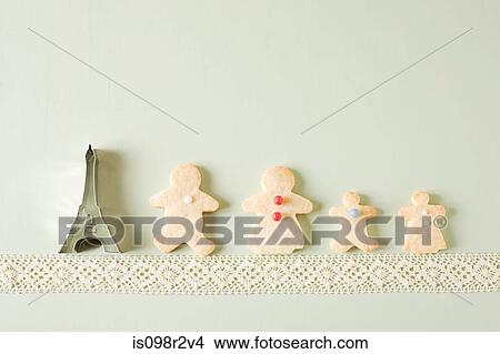 Gingerbread family and eiffel tower cookie cutter View Large Photo Image Picture - Gingerbread family and eiffel tower cookie cutter. Fotosearch