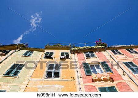 Low angle view of house in portofino View Large Photo Image Stock Image - Low angle view of house in portofino. Fotosearch