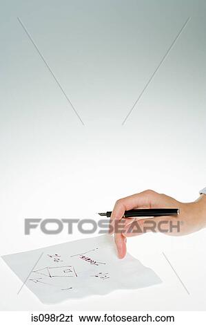 Person drawing diagram on napkin View Large Photo Image Stock Photograph - Person drawing diagram on napkin. Fotosearch