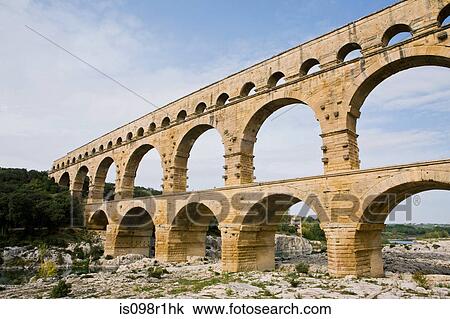 Pont du gard over the gardon View Large Photo Image Stock Image - Pont du gard over the gardon. Fotosearch