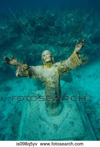 Stock Photo - Statue of Christ of the Abyss.. Fotosearch
