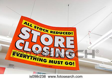 Stock Photo - Store closing sign. Fotosearch