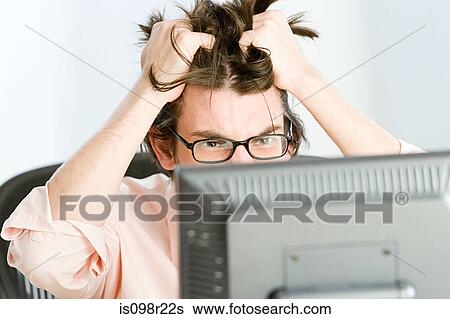 Stock Photograph - Stressed businessman. Fotosearch