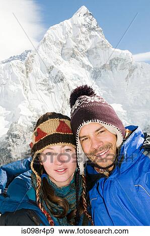 Couple in the himalayas View Large Photo Image Stock Photo - Couple in the himalayas. Fotosearch