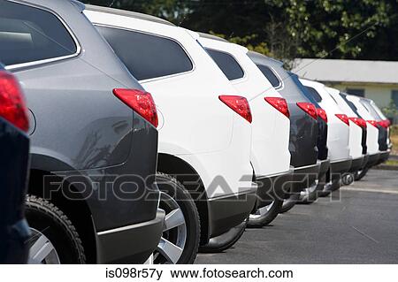 New cars in parking lot View Large Photo Image Stock Photo - New cars in parking lot. Fotosearch