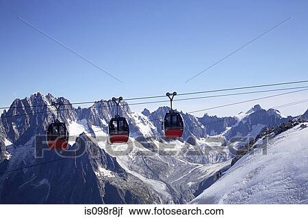 Cable cars in french alps near mont blanc View Large Photo Image Stock Image - Cable cars in french alps near mont blanc. Fotosearch