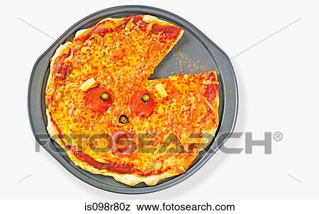 Face in a pizza View Large Photo Image Stock Photo - Face in a pizza. Fotosearch