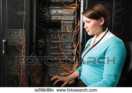 Female computer technician View Large Photo Image Picture - Female computer technician. Fotosearch