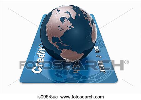Globe on a credit card View Large Photo Image Stock Image - Globe on a credit card. Fotosearch