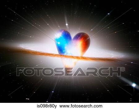 Stock Photo - Heart shaped planet. Fotosearch