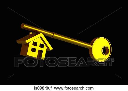 House shape on a key View Large Photo Image Stock Image - House shape on a key. Fotosearch