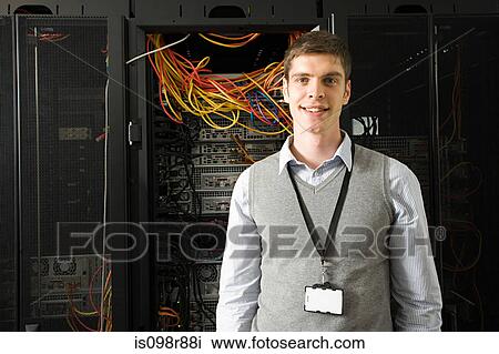 Portrait of a male computer technician View Large Photo Image Stock Image - Portrait of a male computer technician. Fotosearch