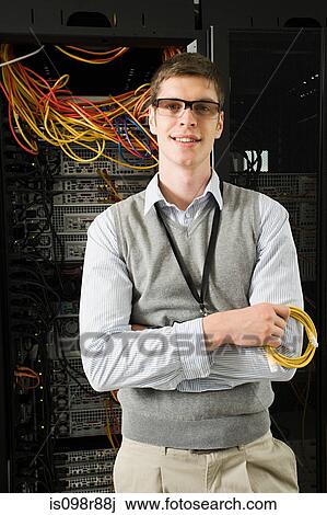 Portrait of a male computer technician View Large Photo Image Stock Image - Portrait of a male computer technician. Fotosearch