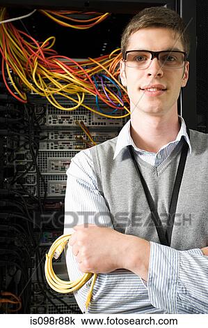 Portrait of a male computer technician View Large Photo Image Stock Image - Portrait of a male computer technician. Fotosearch