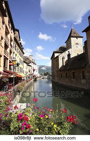 Stock Photograph - Quai de l'eveche annecy. Fotosearch