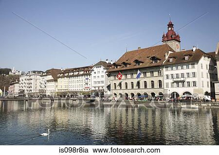 Stock Image - River reuss lucerne. Fotosearch