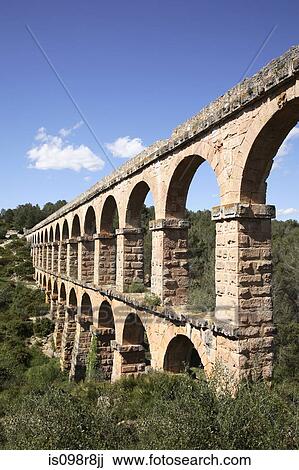 Stock Image - Roman aqueduct tarragona. Fotosearch
