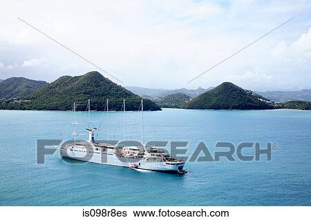Stock Photograph - Schooner cruise ship in sea near st lucia. Fotosearch