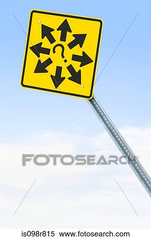 Sign with arrows and question mark View Large Photo Image Stock Photography - Sign with arrows and question mark. Fotosearch