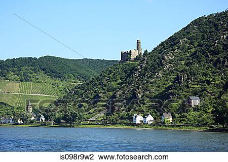 Castle and hills by the rhine View Large Photo Image Stock Image - Castle and hills by the rhine. Fotosearch