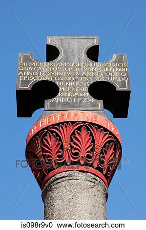 Cross on a column View Large Photo Image Stock Image - Cross on a column. Fotosearch