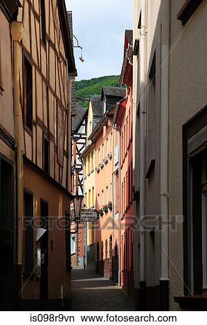 Narrow street a german town View Large Photo Image Picture - Narrow street a german town. Fotosearch