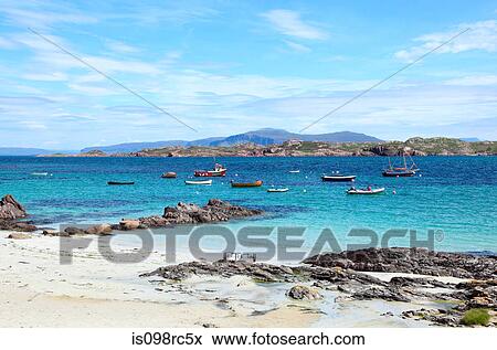 Stock Photo - Coast of iona looking towards mull. Fotosearch