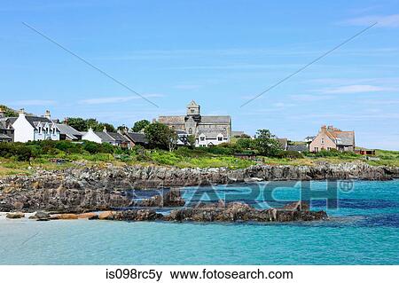 Coast of iona with view of abbey View Large Photo Image Stock Photo - Coast of iona with view of abbey. Fotosearch