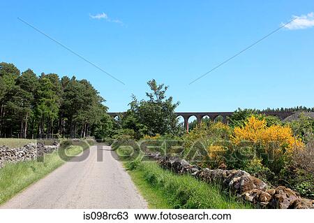 Stock Image - Culloden moor and viaduct. Fotosearch