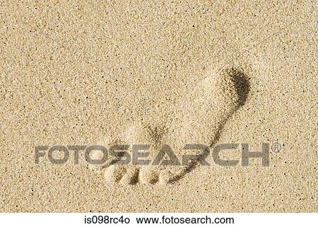 Footprint in sand View Large Photo Image Picture - Footprint in sand. Fotosearch
