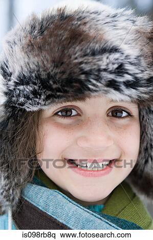 Girl wearing fur hat View Large Photo Image Stock Photography - Girl wearing fur hat. Fotosearch