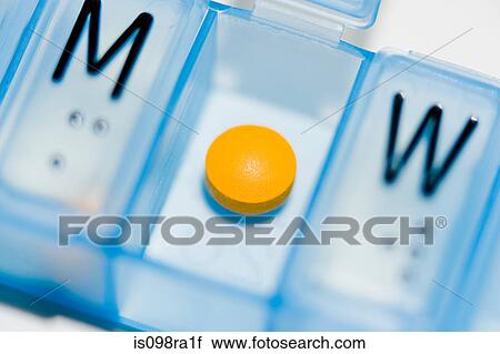 Stock Image - Pill in a pillbox. Fotosearch